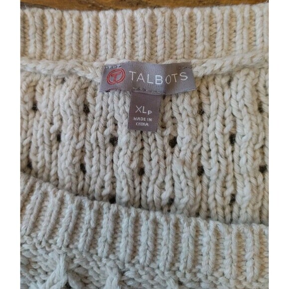 Lagenlook Vine & Leaf Pattern TALBOTS Pullover Crew Sweater SSplit WOOLBLEND XLP - Picture 3 of 9